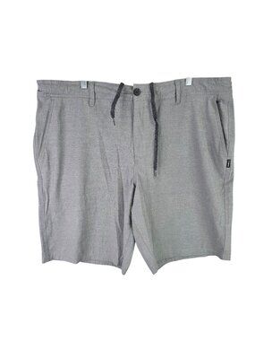 Mens O'Neil Hybrid Gray Flat Front Shorts Drawstring Polyester Blend Size 40